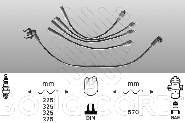 Ignition Cable Kit Renault RAPID Box Body/MPV · Renault CLIO I · Renault TWINGO I