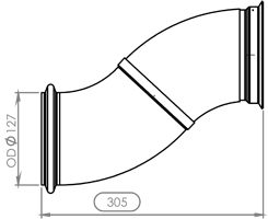 DINEX 21555 exhaust pipe