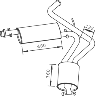Centre/Rear Muffler Fiat DUCATO Bus · Citroën JUMPER I Bus · Citroën JUMPER I Van