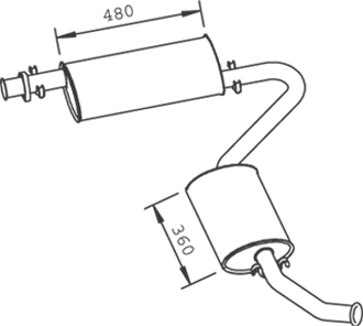 Centre/Rear Muffler Peugeot BOXER Bus · Citroën JUMPER I Bus · Fiat DUCATO Van