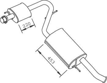 Centre/Rear Muffler Peugeot BOXER Bus · Peugeot BOXER Van · Fiat DUCATO Van