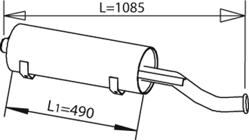 Central/posterior silencer DINEX 50347