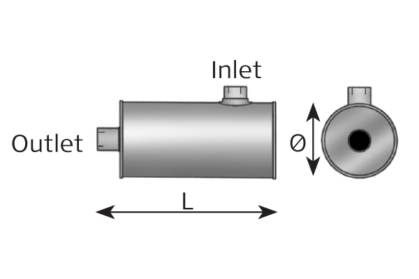 Central/posterior silencer DINEX 70320