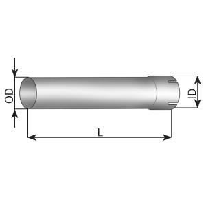 Exhaust tube, universal DINEX 93102