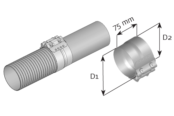 Fixing part, DINEX 99265 exhaust system