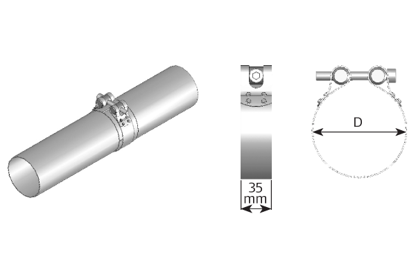 Fixing part, DINEX 99811 exhaust system