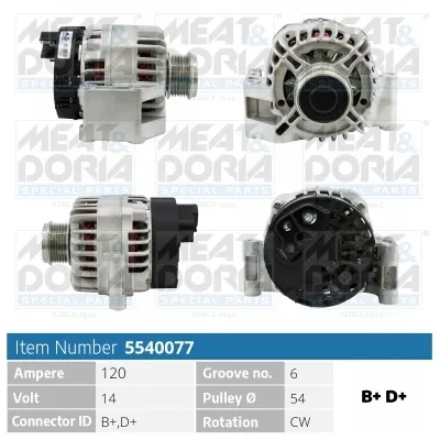 Alternator Alfa Romeo MITO · Fiat DOBLO MPV · Fiat DOBLO Box Body/MPV