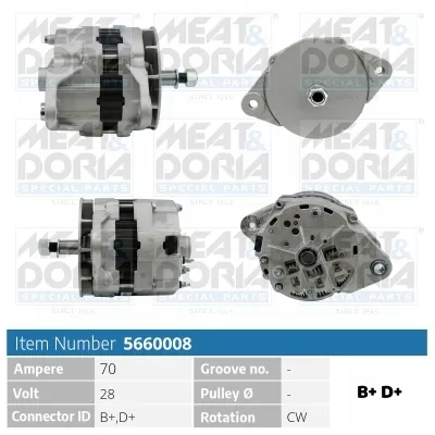 MEAT & DORIA alternator 5660008