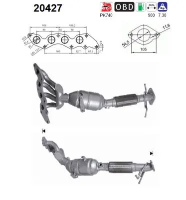Catalytic Converter Volvo S40 II · Ford FOCUS C-MAX · Volvo V50