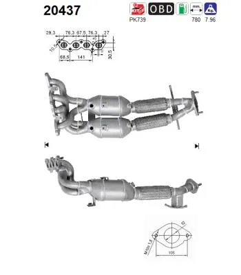 Catalytic Converter Ford MONDEO IV Saloon · Ford FOCUS II · Ford FOCUS C-MAX