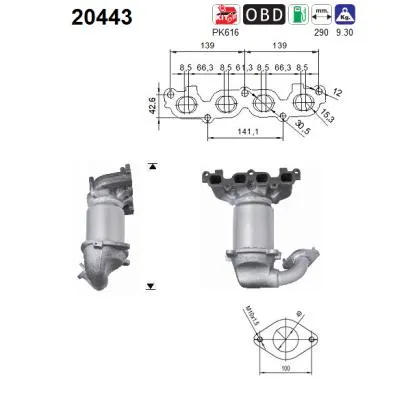 Catalytic Converter Ford FIESTA V · Ford FUSION · Mazda 2