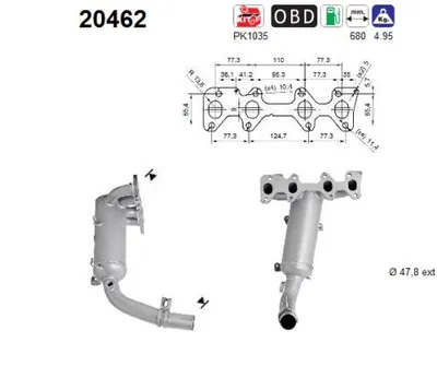 Catalytic Converter Fiat PANDA · Fiat 500 · Lancia YPSILON