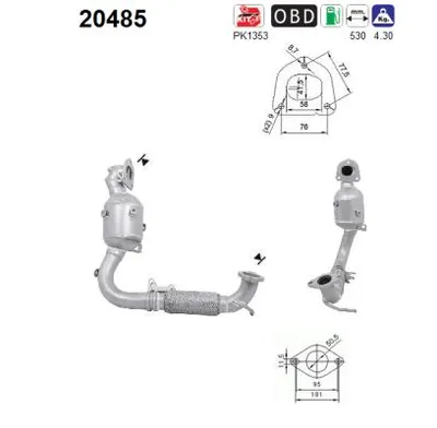 Catalytic Converter Ford FIESTA VI · Ford FIESTA VI Van