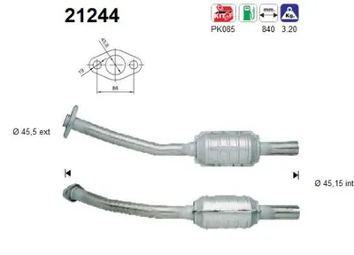 Catalytic Converter Opel CORSA B · Opel TIGRA · Vauxhall CORSA Mk I