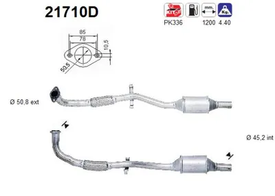 Catalytic Converter Opel CORSA B · Vauxhall CORSA Mk I