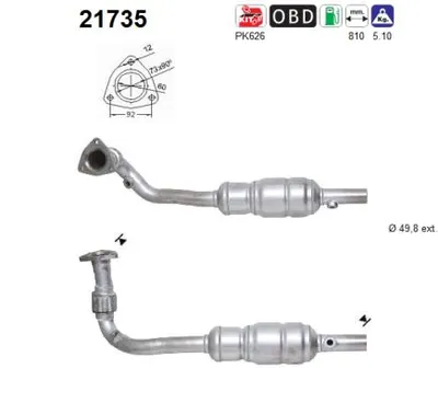 Catalytic Converter Vauxhall ASTRA Mk IV Coupe · Opel ASTRA G Coupe · Opel ZAFIRA A MPV