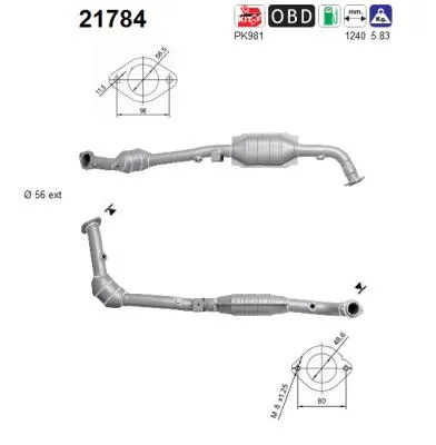 Catalytic Converter Opel OMEGA B · Opel OMEGA B Estate · Vauxhall OMEGA Saloon