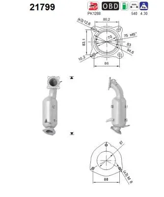 Catalytic Converter Opel ASTRA J GTC · Opel ZAFIRA TOURER C · Opel ASTRA J