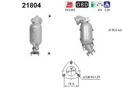Catalytic Converter Opel ADAM · Vauxhall ADAM · Opel CORSA E