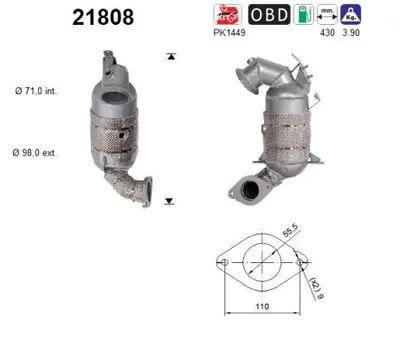 Catalytic Converter Opel ASTRA K · Opel ASTRA K Sports Tourer · Vauxhall ASTRA Mk VII