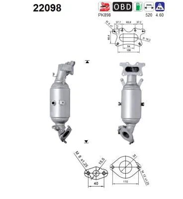 Catalytic Converter Honda CIVIC VIII Saloon · Honda CIVIC VIII Hatchback · Honda CIVIC Coupe