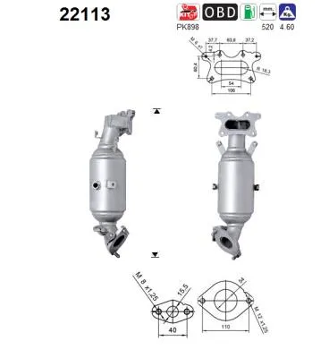 Catalytic Converter Honda CIVIC VIII Hatchback · Honda CIVIC VIII Saloon