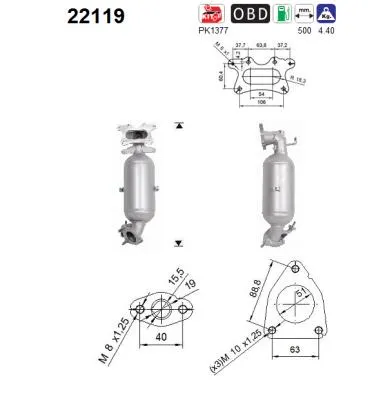 Catalytic Converter Honda CIVIC IX · Honda CIVIC IX Tourer