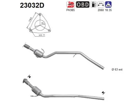 Catalytic Converter Chrysler GRAND VOYAGER V