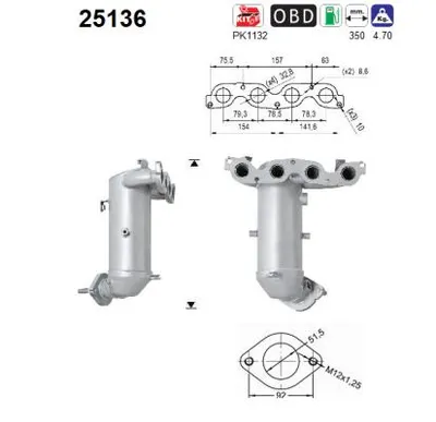 Catalytic Converter Kia PICANTO II · Kia RIO III · Kia RIO III Saloon