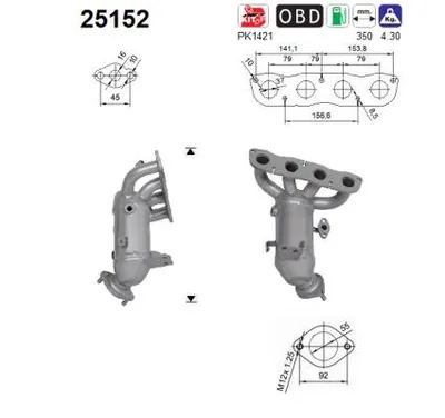 Catalytic Converter Hyundai IONIQ · Kia NIRO I · Kia NIRO VAN