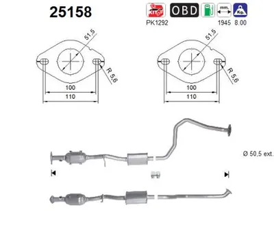Catalytic Converter Mazda 2 Hatchback · Mazda 2 Saloon