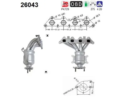 Catalytic Converter Mitsubishi SPACE STAR MPV · Mitsubishi CARISMA Saloon