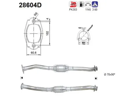 Catalytic Converter Peugeot BOXER Bus · Fiat DUCATO Bus · Fiat DUCATO Van
