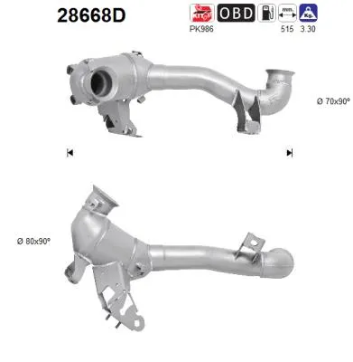 Catalytic Converter Fiat ULYSSE · Citroën C8 · Peugeot 807