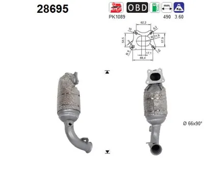 Catalytic Converter Peugeot 208 I · Opel CROSSLAND X / CROSSLAND · Vauxhall CROSSLAND X / CROSSLAND
