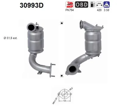 Catalytic Converter Renault LAGUNA II · Renault LAGUNA II Grandtour