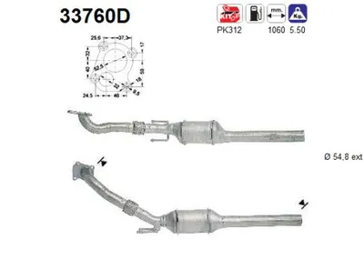 Catalytic Converter Audi A3 · Skoda OCTAVIA I · Vw GOLF IV