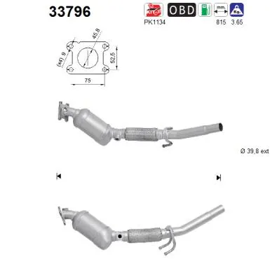 Catalytic Converter Vw UP! · Seat Mii · Skoda CITIGO