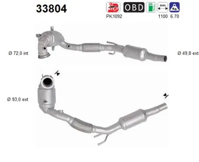 Catalytic Converter Seat ATECA · Audi Q2 · Skoda KAROQ