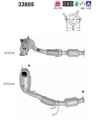 Catalytic Converter Seat IBIZA V · Seat ARONA · Skoda KAMIQ