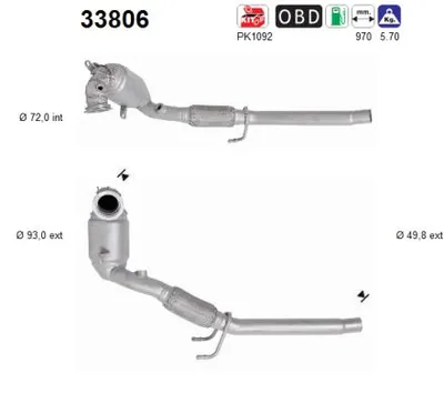 Catalytic Converter Seat IBIZA V · Vw POLO VI · Seat ARONA