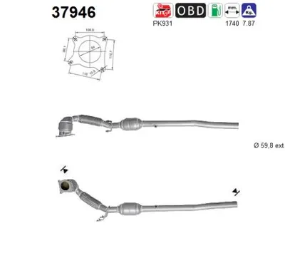 Catalytic Converter Vw GOLF VI Convertible · Vw JETTA IV · Vw BEETLE