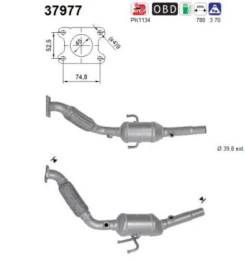 Catalytic Converter Vw UP! · Seat Mii · Skoda CITIGO
