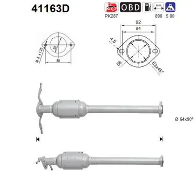 Catalytic Converter Lancia KAPPA · Lancia KAPPA SW · Alfa Romeo 166