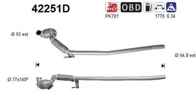 Catalytic Converter Audi A3 · Vw GOLF V · Skoda OCTAVIA II Combi