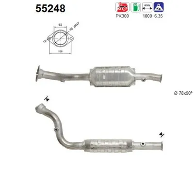 Catalytic Converter Citroën EVASION MPV · Fiat ULYSSE · Peugeot 806