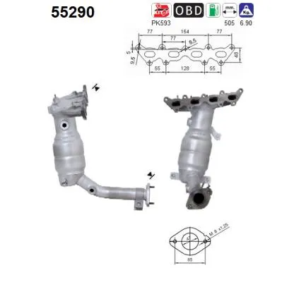 Catalytic Converter Lancia YPSILON · Fiat PUNTO · Fiat IDEA