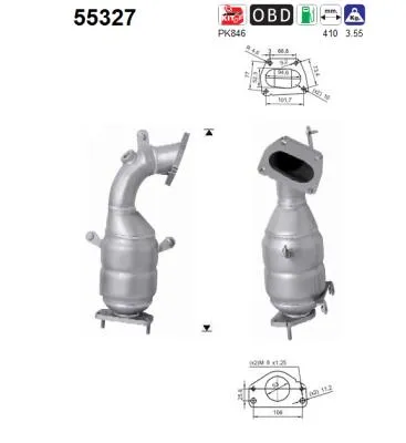 Catalytic Converter Fiat DOBLO Bus · Fiat DOBLO Cargo · Alfa Romeo GIULIETTA
