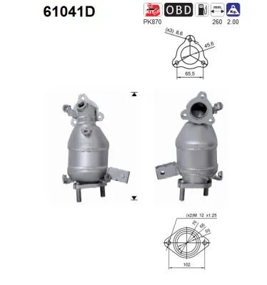 Catalytic Converter Hyundai MATRIX · Kia CERATO I Saloon · Kia CERATO I Hatchback