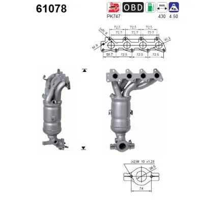 Catalytic Converter Hyundai i10 I · Kia PICANTO I